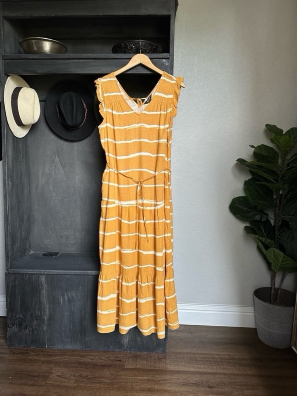 Simply Vera Wang Womens Tiered Midi Dress Size Large